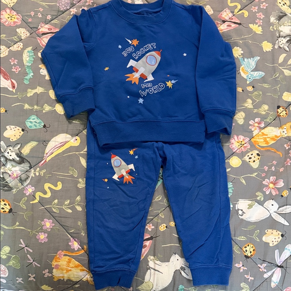 Tucker + Tate Royal Blue Rocket Sweatshirt & Jogger Set